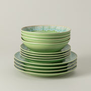 Taormina - Lime Green 12-piece Dinnerware Set with Soup/pasta Bowl