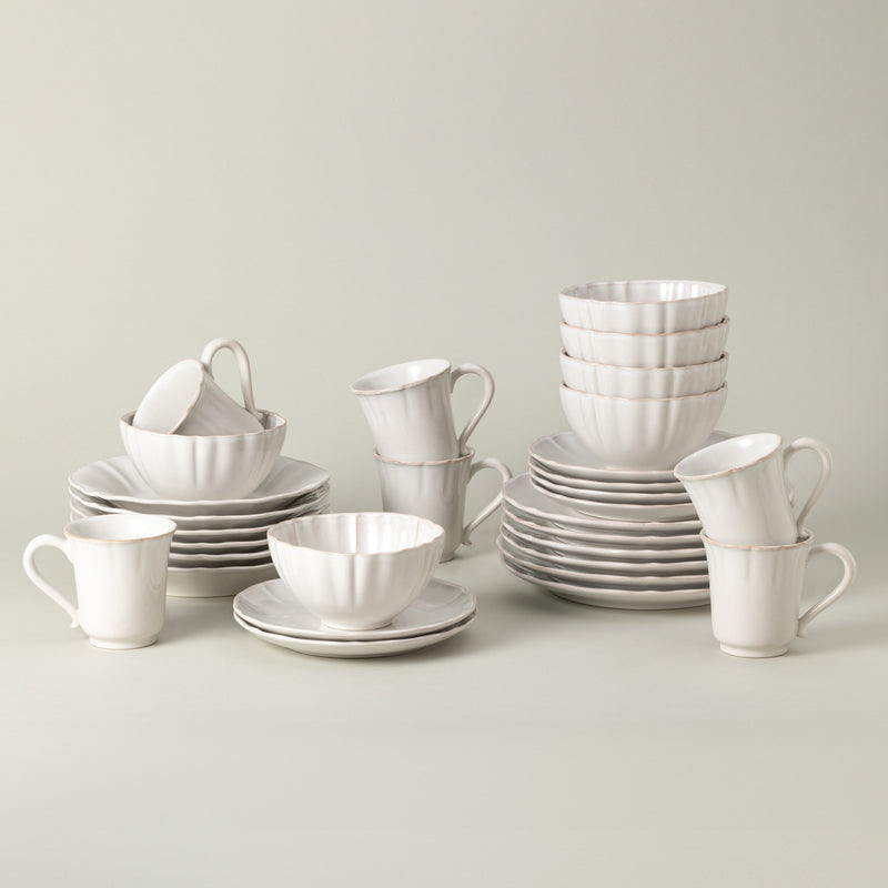 Alentejo - White 30-piece Dinnerware Set with Mug