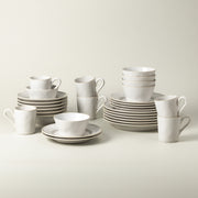 Beja - White & Cream 30-piece Dinnerware Set with Mug