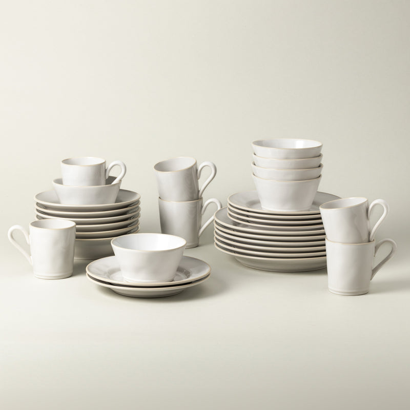Beja - White & Cream 30-piece Dinnerware Set with Mug