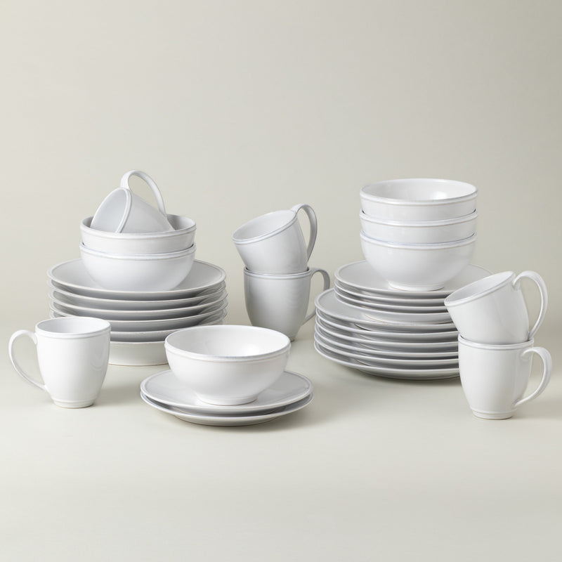 Friso - White 30-piece Dinnerware Set with Mug
