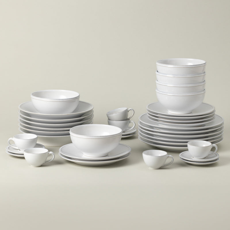 Friso - White 30-piece Dinnerware Set with Coffee Cup and Saucer