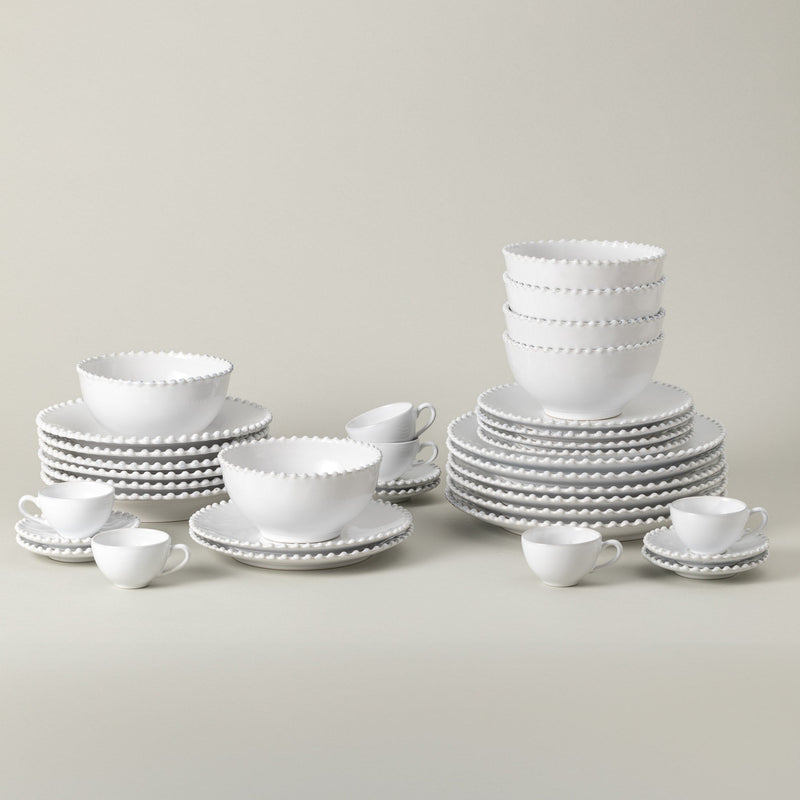 Pearl - White 30-piece Dinnerware Set with Coffee Cup and Saucer