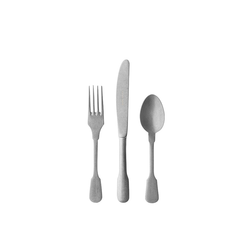 Saga - Matte Silver Flatware Dessert 18 Pieces Set