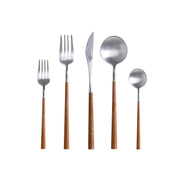 Mito - Brushed Wooden Cable Flatware 5 Pieces