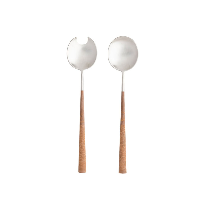 Mito - Brushed Wooden Cable Salad Serving Set (2p.)