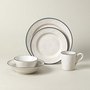 Beja - White & Blue 5-piece Dinnerware Set