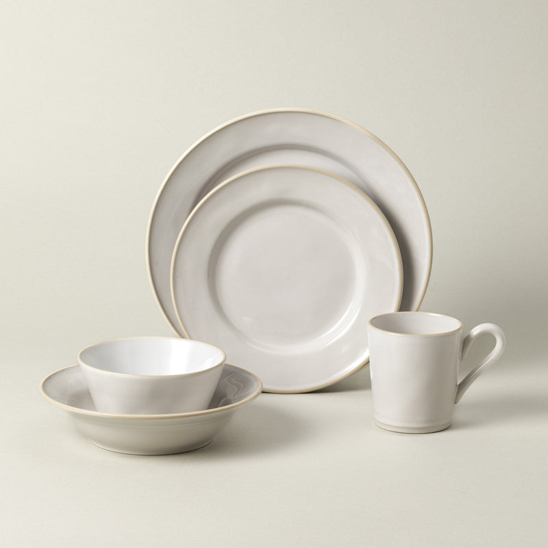 Beja - White & Cream 5-piece Dinnerware Set