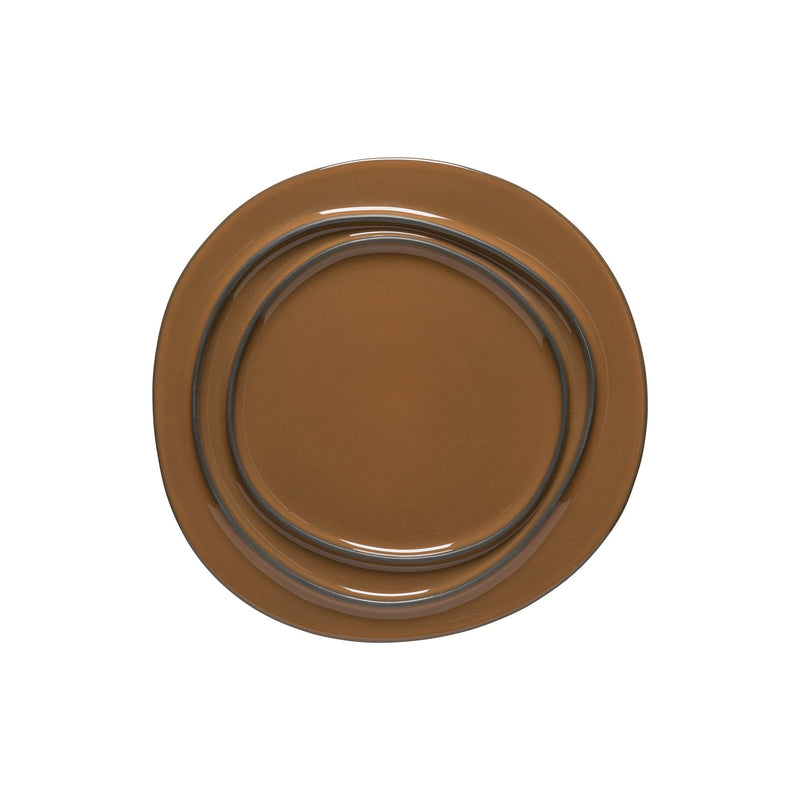 Âmbar - Dark Caramel Round Dinner Plate - Set of 6