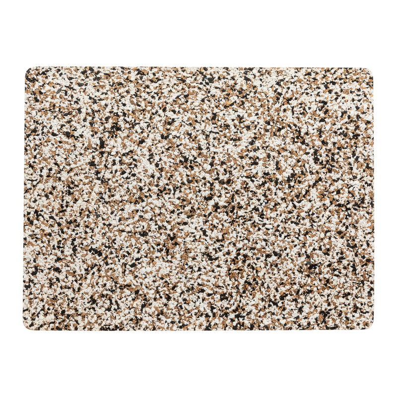 Cork Collection - White-black Cork/recycled EVA Rect. Placemat | 16" / 41 cm