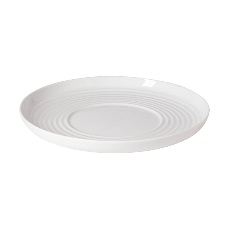Resonance - White Porcelain Deep Round Wavy Plate - Set of 6