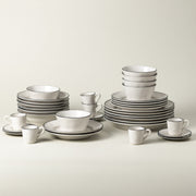 Beja - White & Blue 30-piece Dinnerware Set with Coffee Cup and Saucer