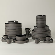 Lagoa - Black 30-piece Dinnerware Set with Coffee Cup and Saucer Ecogres