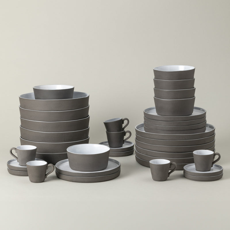 Lagoa - White 30-piece Dinnerware Set with Coffee Cup and Saucer Ecogres