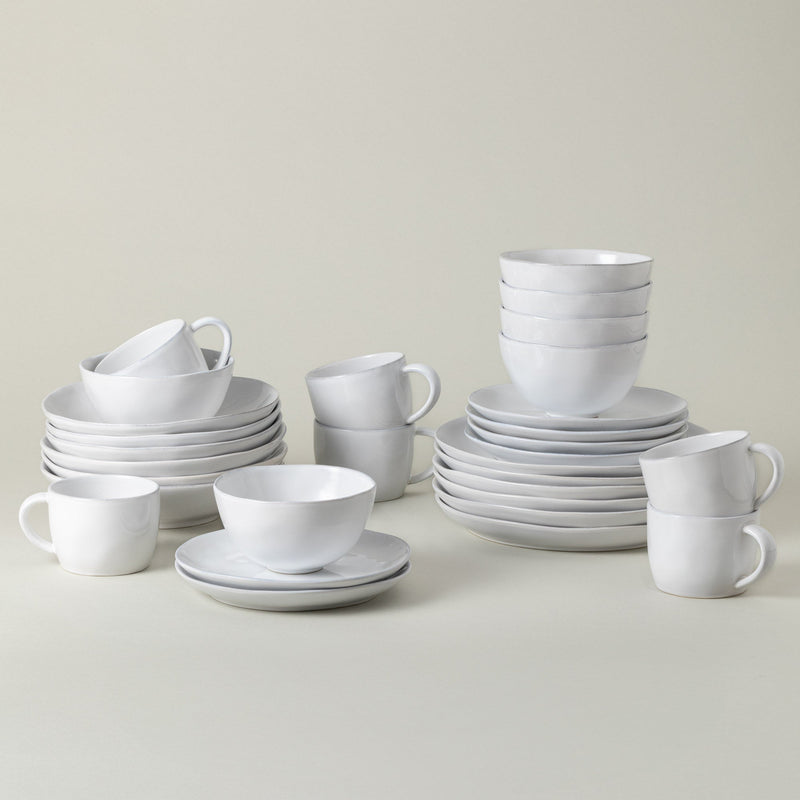 Livia - White 30-piece Dinnerware Set with Mug
