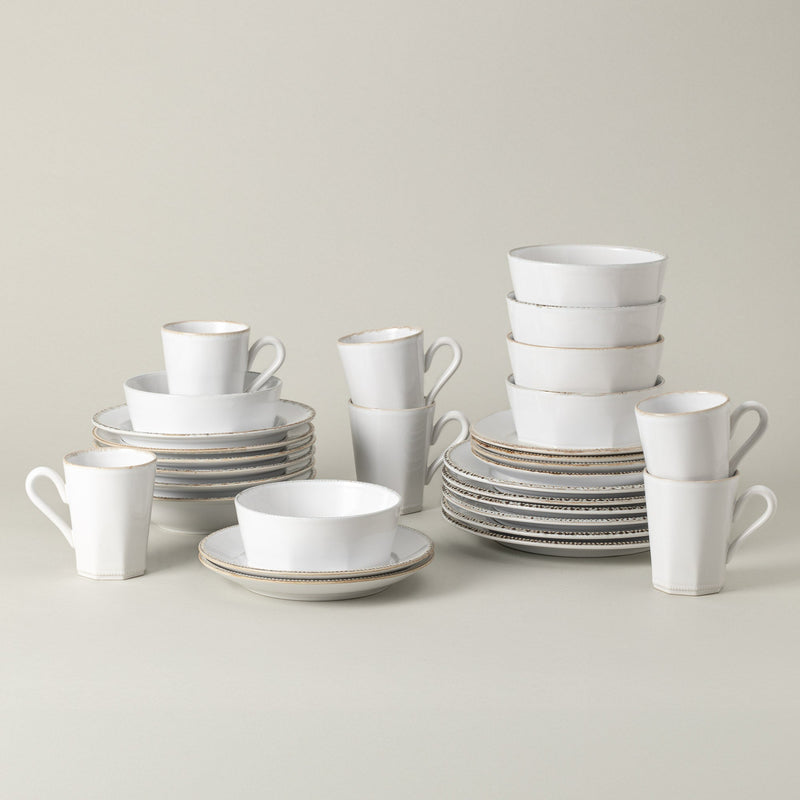 Luzia - Cloud White 30-piece Dinnerware Set with Mug