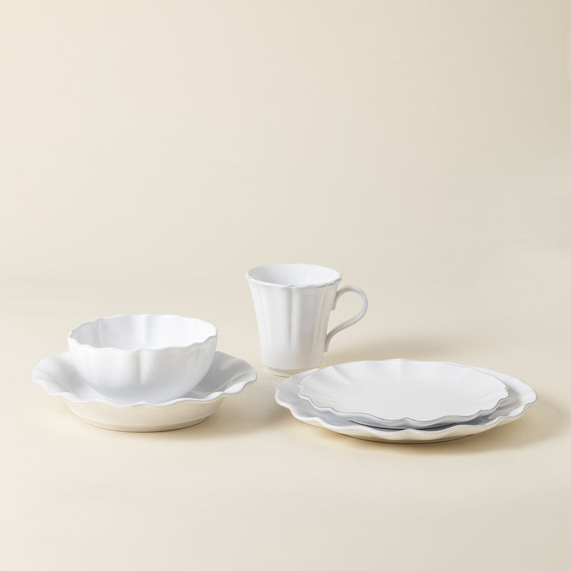 Rosa - White 5-piece Dinnerware Set