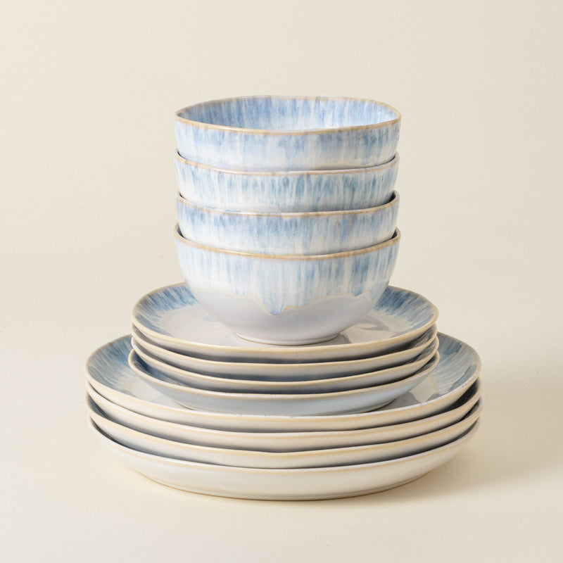 Brisa - Ria Blue 12-piece Dinnerware Set with Bowl
