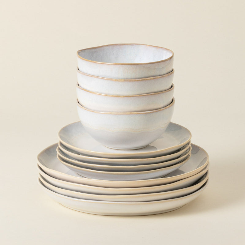 Brisa - Salt White 12-piece Dinnerware Set with Bowl