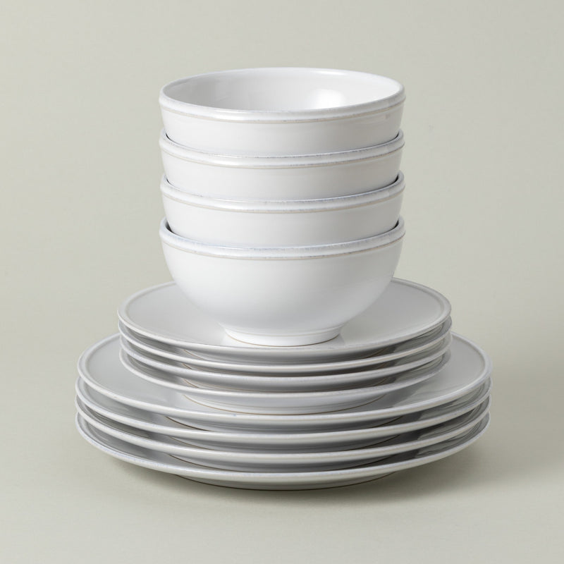 Friso - White 12-piece Dinnerware Set with Bowl