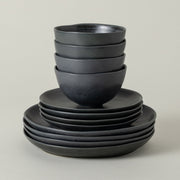 Livia - Matte Black 12-piece Dinnerware Set with Bowl