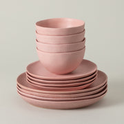 Livia - Mauve Rose 12-piece Dinnerware Set with Bowl