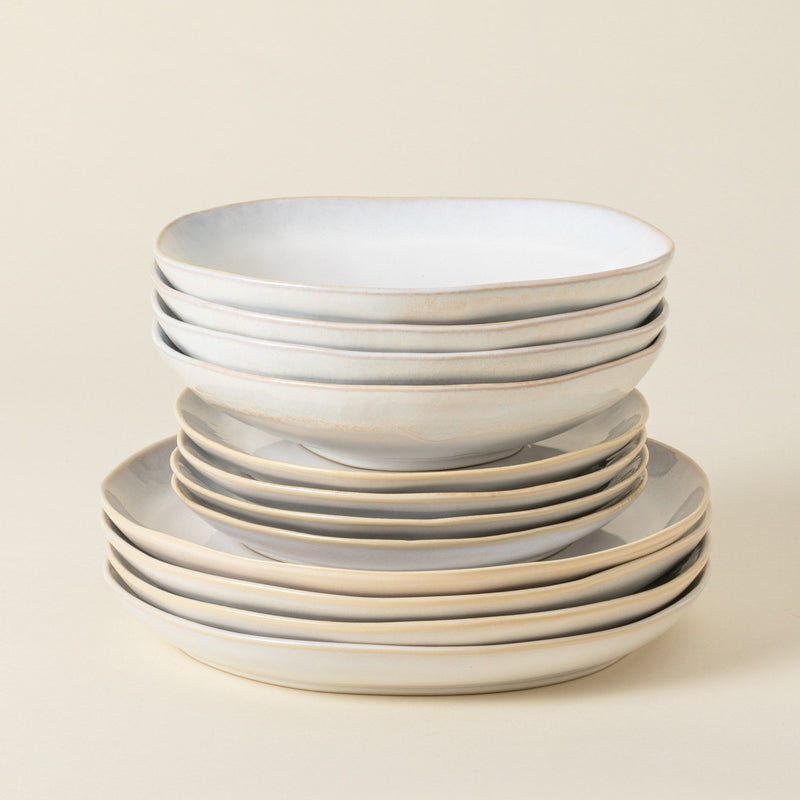 Brisa - Salt White 12-piece Dinnerware Set with Soup/pasta Bowl