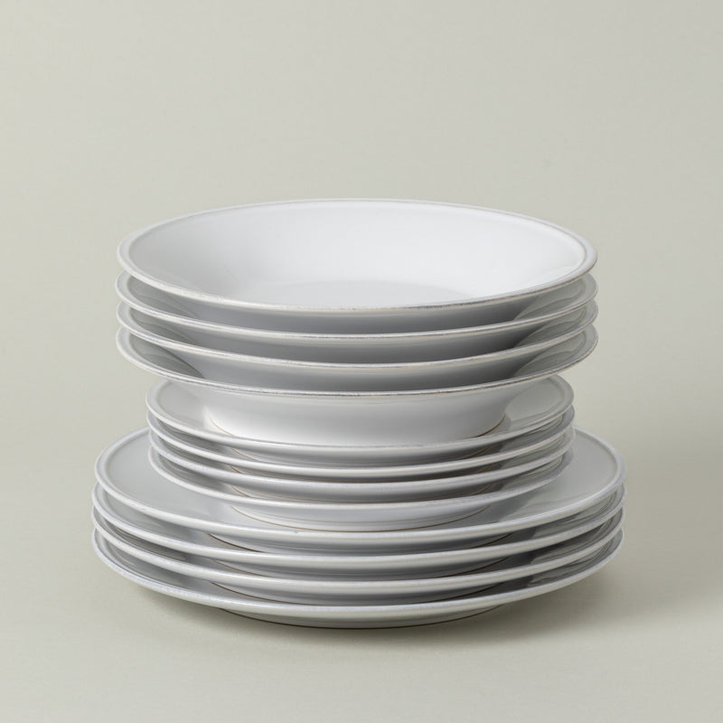Friso - White 12-piece Dinnerware Set with Soup/pasta Plate