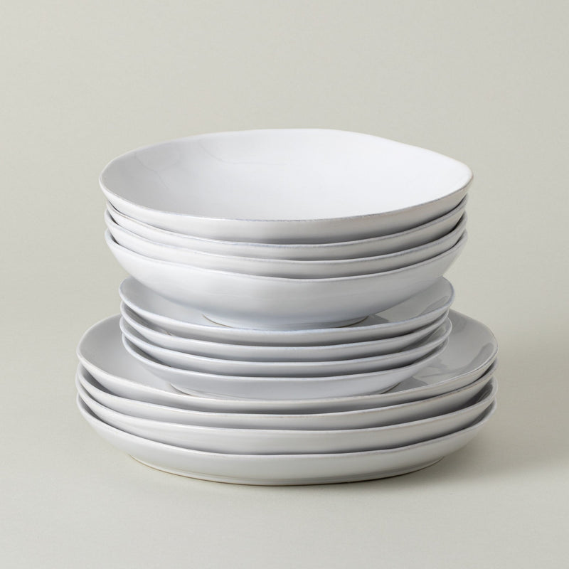 Livia - White 12-piece Dinnerware Set with Soup/pasta Bowl