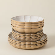 Marrakesh - Sable White 12-piece Dinnerware Set with Soup/pasta Plate - Sable Blanc