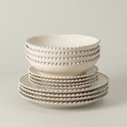 Pearl - Cream 12-piece Dinnerware Set with Soup/pasta Bowl