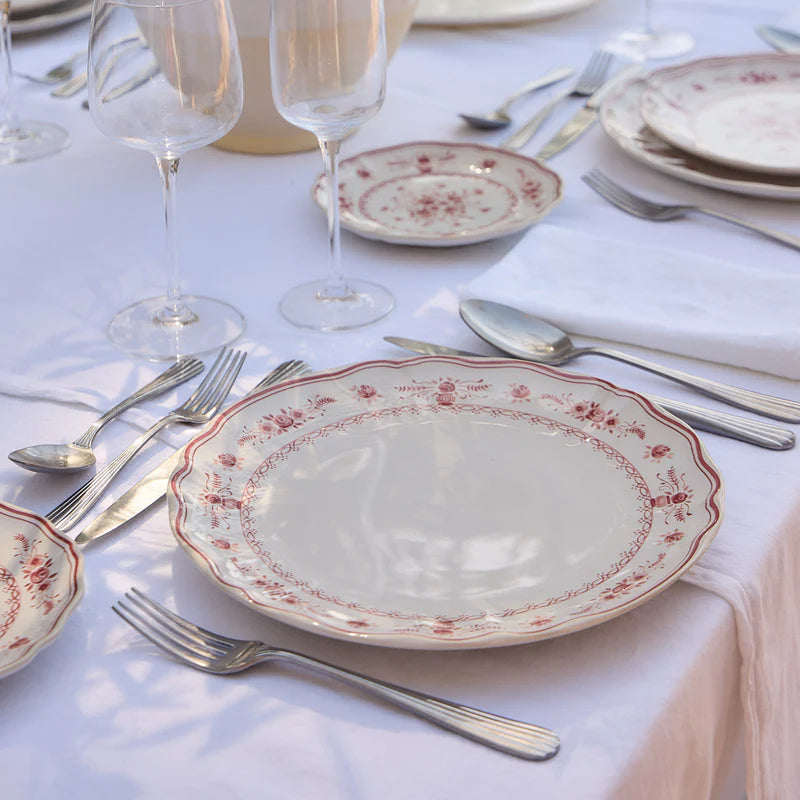 Costa Nova - Vila White - Red Dinner Plate