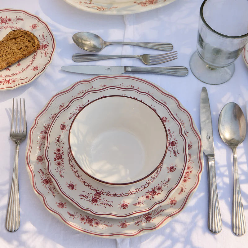 Costa Nova - Vila White - Red Dinner Plate