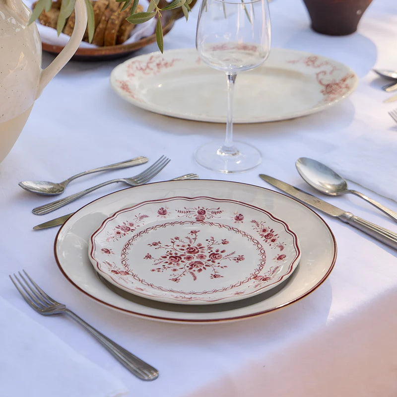 Costa Nova - Vila White - Red Salad / Dessert Plate