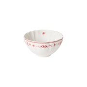 Vila - White-red Soup/cereal Bowl | 6" / 16 cm - Set of 6