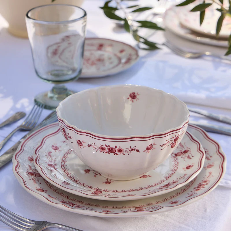 Costa Nova - Vila White - Red Soup / Cereal Bowl