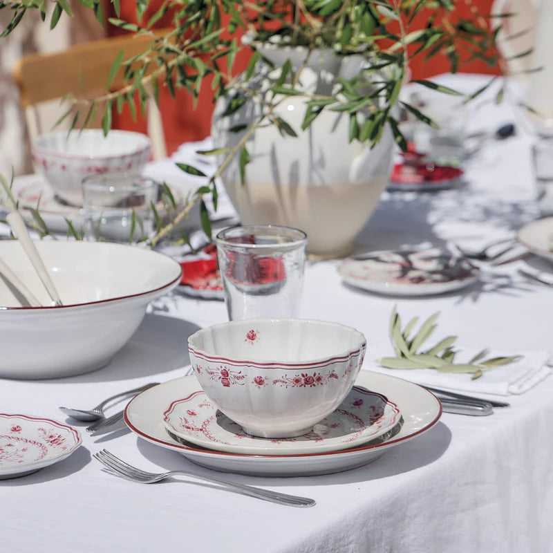 Costa Nova - Vila White - Red Soup / Cereal Bowl