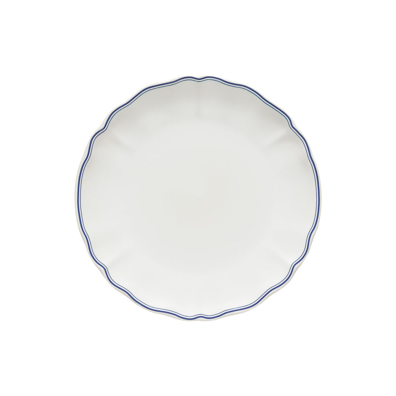 Vila - White-blue Dinner Plate | 11" / 27 cm - Set of 6