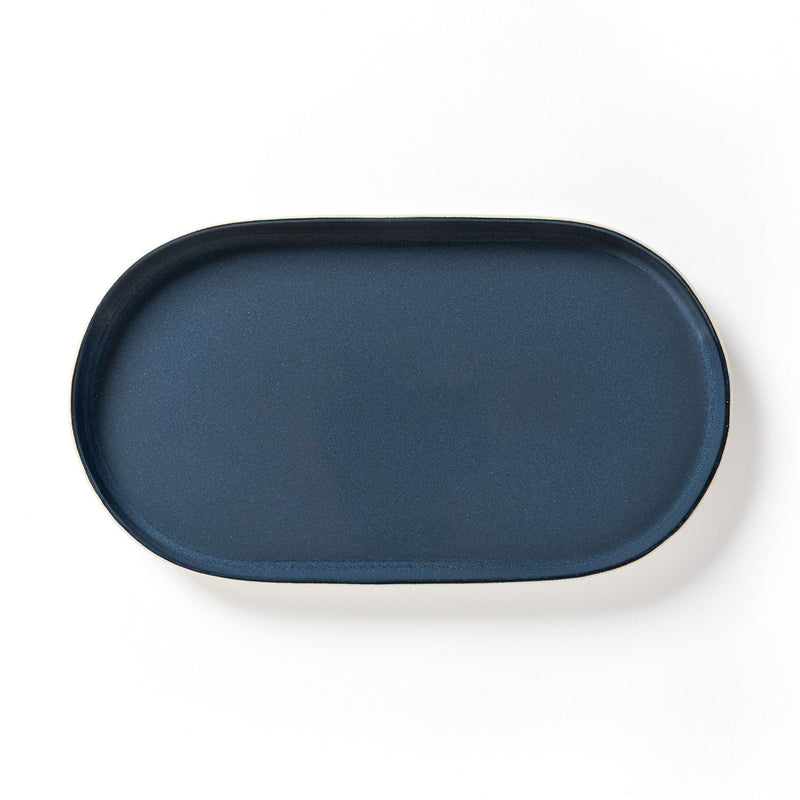 Nótos - Pitch Blue Oval Platter | 14" / 37 cm