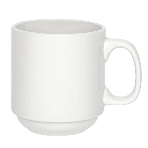 Browne - PALM Mug 11.7oz/345ml, 3.25x3.625"/8.3x9.2cm, Porcelain, White - Limolin 