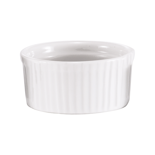 Browne - Ramekin - Smooth Rim & Ribbed Sides - White | 2.5 oz / 70 mL / 2.8 x 1.5 in / 7 x 4 cm - Default Title