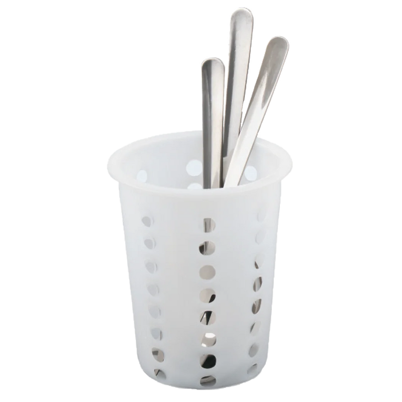 Browne - Flatware Cylinder - Perforated - 4.3" / 10.9 cm - Polypropylene - White