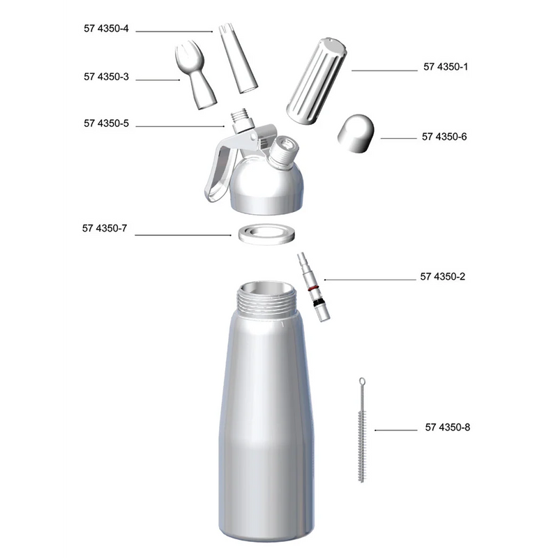 Browne - Part - Cream Whipper Bottle only For 0.5 L Aluminum Whipper 574350