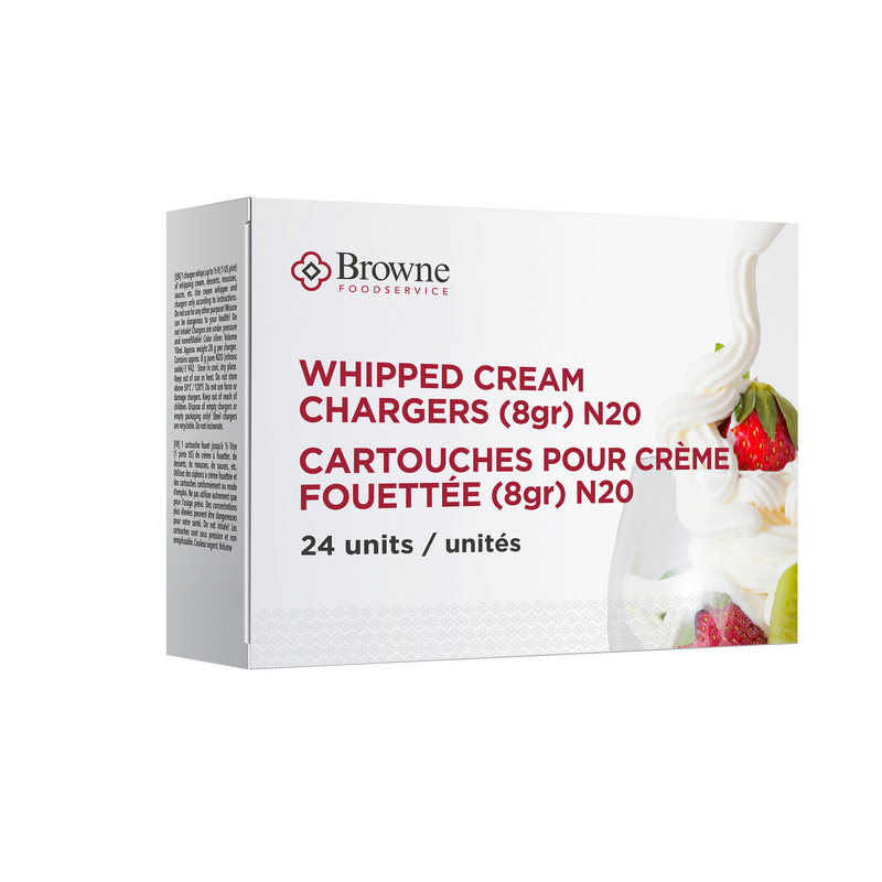 Browne - Nitrous Oxide Cream Whipper Chargers (Box of 24) - packaging
