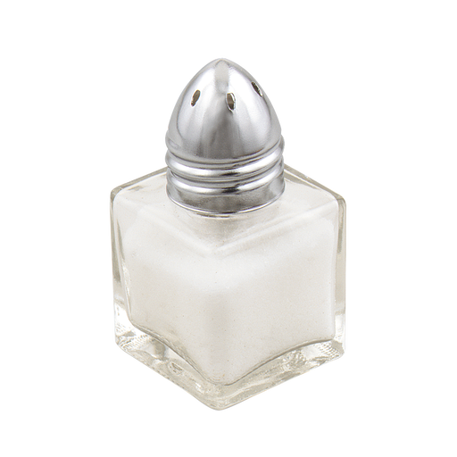 Browne 575191 mini square glass salt and pepper shaker