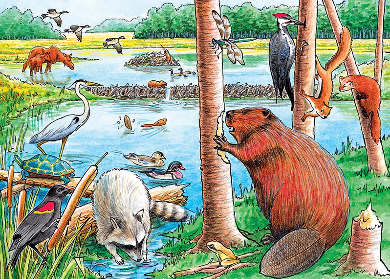 Cobble Hill - 35 Piece Tray Puzzle - The Beaver Pond
