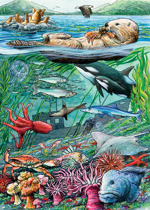 Cobble Hill - 35 Piece Tray Puzzle - Life on the Pacific Ocean