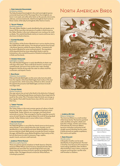 Cobble Hill - 35 Piece Tray Puzzle - North American Birds