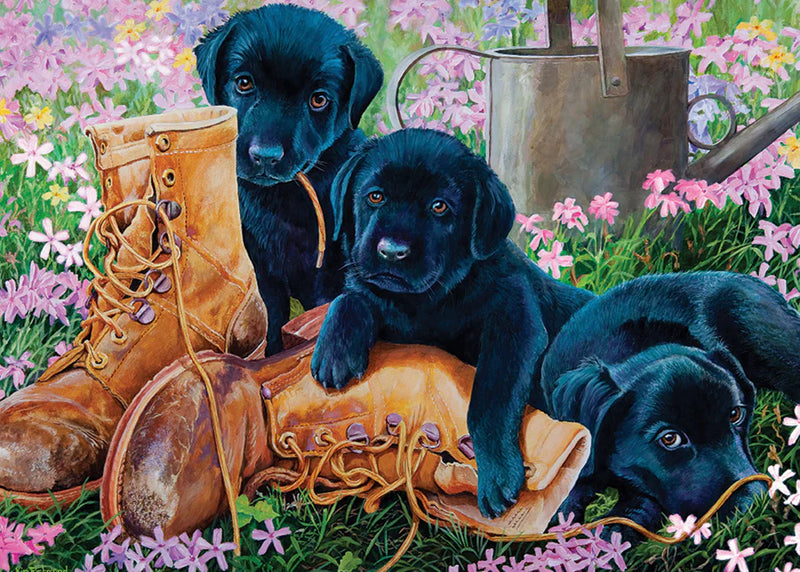 Cobble Hill - 35 Piece Tray Puzzle - Black Lab Puppies