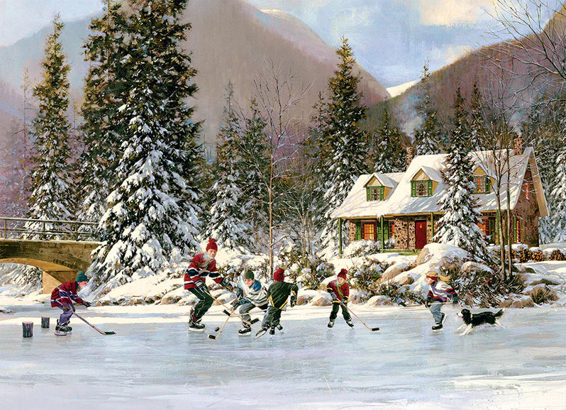 Cobble Hill - 35 Piece Tray Puzzle - Hockey Pond
